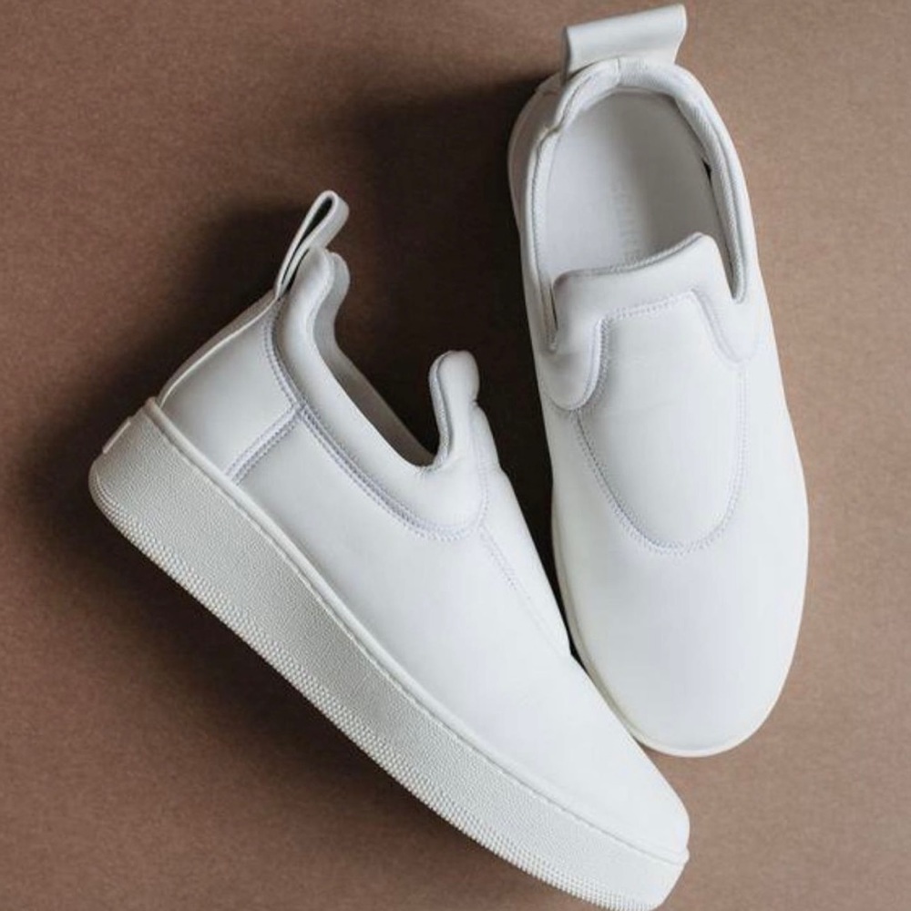 Celine Pull On Sneakers White Leather Shoes size 41 NEW with box